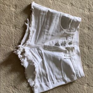 White denim shorts